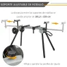 Soporte Universal para Sierra Ingletadora Plegable con Distancia de Trabajo Ajustable Fácil de Transportar y Alm... - Ogal.Es