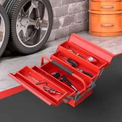 Caja de Herramientas Metálica, Maletín de Herramientas de Acero Plegable con 5 Bandejas y Asa, para Taller, Gara... - Ogal.Es