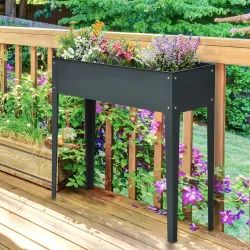 Huerto Urbano Elevado en Jardín Terraza Jardinera Elevada Rectangular Mesa de Cultivo para Plantas Verduras y Fl... - Ogal.Es