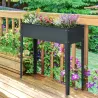 Huerto Urbano Elevado en Jardín Terraza Jardinera Elevada Rectangular Mesa de Cultivo para Plantas Verduras y Fl... - Ogal.Es