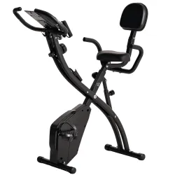 Bicicleta Estática Plegable 3 en 1 con Respaldo y 8 Niveles Resistencia Magnética, Bicicleta Estática en Casa Aj... - Ogal.Es