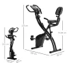Bicicleta Estática Plegable 3 en 1 con Respaldo y 8 Niveles Resistencia Magnética, Bicicleta Estática en Casa Aj... - Ogal.Es