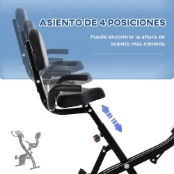 Bicicleta Estática Plegable 3 en 1 con Respaldo y 8 Niveles Resistencia Magnética, Bicicleta Estática en Casa Aj... - Ogal.Es