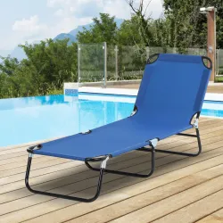 Tumbona Plegable Reclinable con Ángulo Ajustable de 5 Posiciones para Jardín Exterior Piscina Terraza Camping Ca... - Ogal.Es