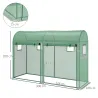 Invernadero de Exterior Invernadero de Jardín con 4 Ventanas 2 Puertas Enrollables con Cremallera Cubierta PE 14... - Ogal.Es