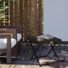 Mesa de Terraza Exterior de Ratán PE Plegable con Patas Cruzadas y Marco de Acero para Patio Balcón 40x40x40 cm ... - Ogal.Es
