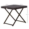 Mesa de Terraza Exterior de Ratán PE Plegable con Patas Cruzadas y Marco de Acero para Patio Balcón 40x40x40 cm ... - Ogal.Es
