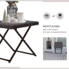Mesa de Terraza Exterior de Ratán PE Plegable con Patas Cruzadas y Marco de Acero para Patio Balcón 40x40x40 cm ... - Ogal.Es