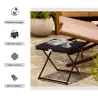 Mesa de Terraza Exterior de Ratán PE Plegable con Patas Cruzadas y Marco de Acero para Patio Balcón 40x40x40 cm ... - Ogal.Es