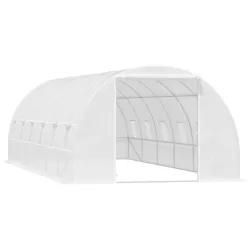 Invernadero de Exterior Invernadero de Túnel 8x3x2 m Invernadero de Jardín con 12 Ventanas y Puerta Enrollable p... - Ogal.Es