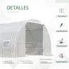 Invernadero de Exterior Invernadero de Túnel 8x3x2 m Invernadero de Jardín con 12 Ventanas y Puerta Enrollable p... - Ogal.Es