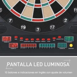 Diana Electrónica Digital hasta 8 Jugadores con 12 Dardos y 30 Puntas con Pantalla LED Puertas 27 Juegos Distint... - Ogal.Es