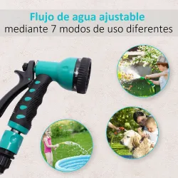 Enrollador de Manguera para Jardín 10+1 m con Boquilla de 7 Funciones, Carrete de Manguera de Jardín de Pared, G... - Ogal.Es