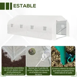 Invernadero Tipo Caseta de Jardín o Terraza 6x3x2 m para Cultivo de Plantas y Semillas Color Blanco - Ogal.Es