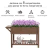 Huerto Urbano con 8 Compartimentos y Estantes para Cultivo de Verduras y Hortalizas 123x54x80 cm Marrón - Ogal.Es