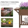 Huerto Urbano con 8 Compartimentos y Estantes para Cultivo de Verduras y Hortalizas 123x54x80 cm Marrón - Ogal.Es