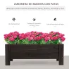 Jardinera de Madera Jardinera Rectangular con Patas Elevadas y 2 Drenajes para Flores Plantas 100x36,5x36 cm Marrón - Ogal.Es