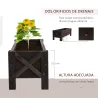 Jardinera de Madera Jardinera Rectangular con Patas Elevadas y 2 Drenajes para Flores Plantas 100x36,5x36 cm Marrón - Ogal.Es