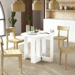 Mesa Plegable de Comedor Mesa de Cocina Plegable con 2 Alas Abatibles Mesa Plegable para 2-4 Personas 104x76x73,... - Ogal.Es