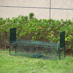 Trampa para Animales Vivos 100x25x28 cm Jaula Trampa para Gatos con 2 Puertas Asa y Marco Metálico para Ratones ... - Ogal.Es
