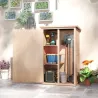 Armario de Jardín de Madera para Exterior para Herramientas con 2 Estantes Techo Asfáltico 75x56x115cm Natural - Ogal.Es