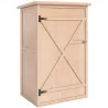 Armario de Jardín de Madera para Exterior para Herramientas con 2 Estantes Techo Asfáltico 75x56x115cm Natural - Ogal.Es