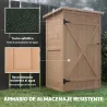 Armario de Jardín de Madera para Exterior para Herramientas con 2 Estantes Techo Asfáltico 75x56x115cm Natural - Ogal.Es
