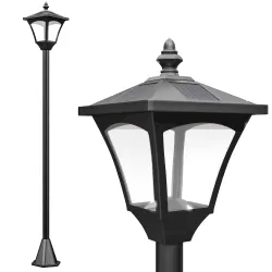 Farola Solar Exterior Luz Solar Exterior Jardín Lámpara de Pie con Apagado Automático IP44 para Exteriores Patio... - Ogal.Es