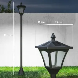 Farola Solar Exterior Luz Solar Exterior Jardín Lámpara de Pie con Apagado Automático IP44 para Exteriores Patio... - Ogal.Es
