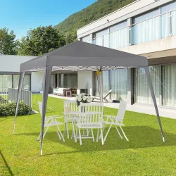 Carpa Plegable 2,4x2,4 m, Pop-up, Cenador Pabellón de Jardín, Altura Ajustable con Bolsa de Transporte, Anti-UV,... - Ogal.Es