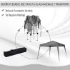 Carpa Plegable 2,4x2,4 m, Pop-up, Cenador Pabellón de Jardín, Altura Ajustable con Bolsa de Transporte, Anti-UV,... - Ogal.Es
