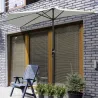 Sombrilla 269x138x236 cm Parasol de Jardín con Manivela y Forma Semicircular Tela Poliéster 180 g/m² para Exteri... - Ogal.Es