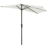 Sombrilla 269x138x236 cm Parasol de Jardín con Manivela y Forma Semicircular Tela Poliéster 180 g/m² para Exteri... - Ogal.Es