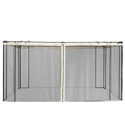 4 Paneles Laterales 3,5x2 m para Carpa de Jardín Tela Mosquitera para Cenador Gazebo con Cremalleras y Anillas N... - Ogal.Es