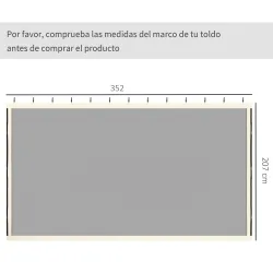 4 Paneles Laterales 3,5x2 m para Carpa de Jardín Tela Mosquitera para Cenador Gazebo con Cremalleras y Anillas N... - Ogal.Es