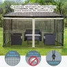 4 Paneles Laterales 3,5x2 m para Carpa de Jardín Tela Mosquitera para Cenador Gazebo con Cremalleras y Anillas N... - Ogal.Es