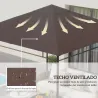 Techo de Repuesto para Cenador, 3x3 m, Cubierta de Repuesto con 8 Orificios de Drenaje, Ventilación y Protección... - Ogal.Es