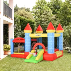 Castillo Hinchable para Niños con Tobogán Cama de Salto Inflador y Bolsa de Transporte para Interior y Exterior ... - Ogal.Es