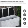Baúl de Almacenaje Exterior 284L Arcón de Jardín de Madera Impermeable con Tapa Abrible y Diseño Persiana 127x56... - Ogal.Es