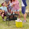 Mesa de Camping Plegable con Almacenaje de Malla y Bolsa de Transporte para Exterior Jardín y Picnic 70x70x69 cm... - Ogal.Es