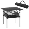 Mesa de Camping Plegable con Almacenaje de Malla y Bolsa de Transporte para Exterior Jardín y Picnic 70x70x69 cm... - Ogal.Es