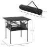 Mesa de Camping Plegable con Almacenaje de Malla y Bolsa de Transporte para Exterior Jardín y Picnic 70x70x69 cm... - Ogal.Es