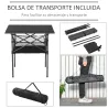 Mesa de Camping Plegable con Almacenaje de Malla y Bolsa de Transporte para Exterior Jardín y Picnic 70x70x69 cm... - Ogal.Es