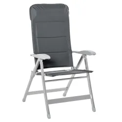 Silla de Jardín Plegable Portátil de Aluminio con Respaldo Alto Ajustable en 8 Posiciones y Reposacabezas Acolch... - Ogal.Es