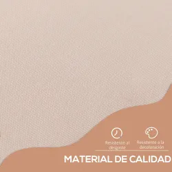 Toldo Manual Retráctil 200x150x170-280 cm para Balcón y Terraza con Altura Ajustable con Manivela Beige - Ogal.Es