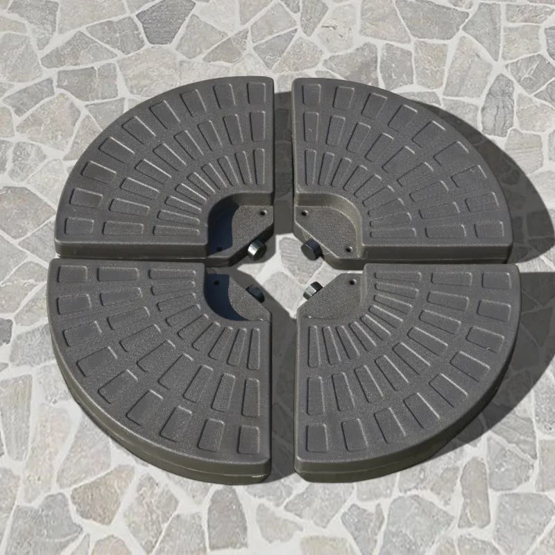 Base para Sombrilla en 4 Partes Rellenable de Arena y Agua Desmontable para Jardín Patio al Aire Libre 100x100x1... - Ogal.Es