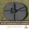 Base para Sombrilla en 4 Partes Rellenable de Arena y Agua Desmontable para Jardín Patio al Aire Libre 100x100x1... - Ogal.Es