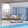 Soporte para Hamaca de Jardín Ajustable en Longitud 313-388x109x116 cm Estructura de Metal para Interiores y Ext... - Ogal.Es