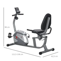 Bicicleta Estática con Respaldo, 8 Niveles Resistencia Magnética, Bicicleta Estática para Casa, con Volante, Asi... - Ogal.Es