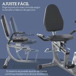 Bicicleta Estática con Respaldo, 8 Niveles Resistencia Magnética, Bicicleta Estática para Casa, con Volante, Asi... - Ogal.Es